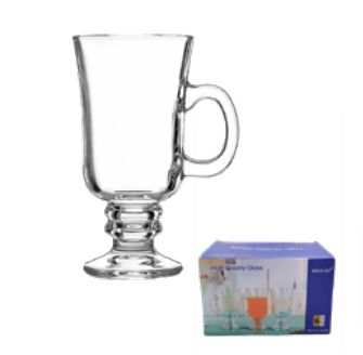 UTILUX TAZA 250ML P/CAFE VIDRIO ELV001