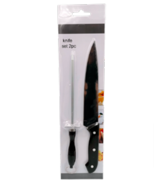 UTILUX JG CUCHILLO Y AFILADOR 2PZ INOX ELV001